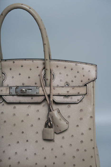Hermes Birkin 30 in Mousse Ostrich Phw
