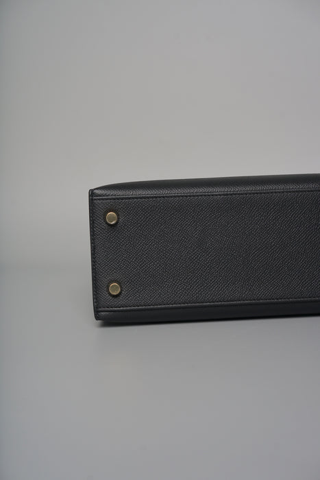 Hermes Kelly 25 in Black Epsom Ghw (Brand New)
