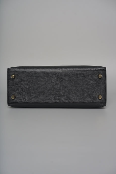 Hermes Kelly 25 in Black Epsom Ghw (Brand New)