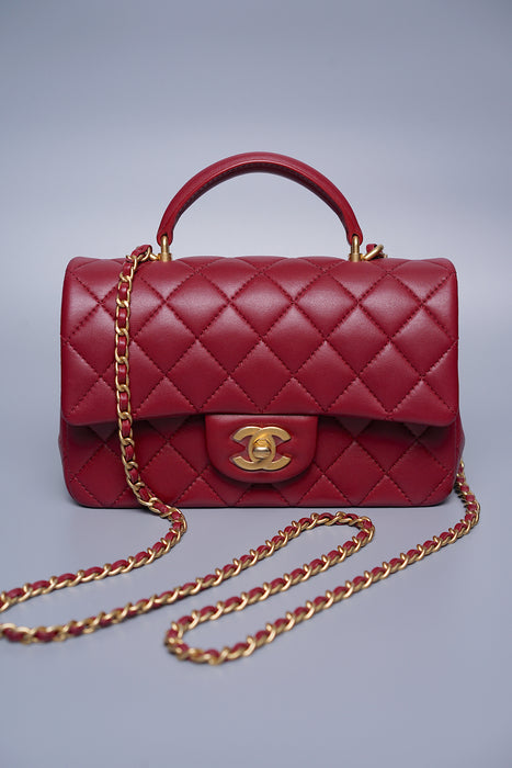 Chanel Burgundy Flap Bag in Top Handle