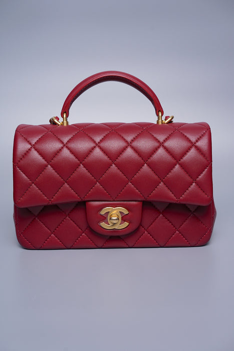 Chanel Burgundy Flap Bag in Top Handle