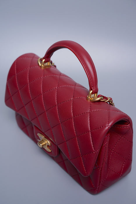 Chanel Burgundy Flap Bag in Top Handle