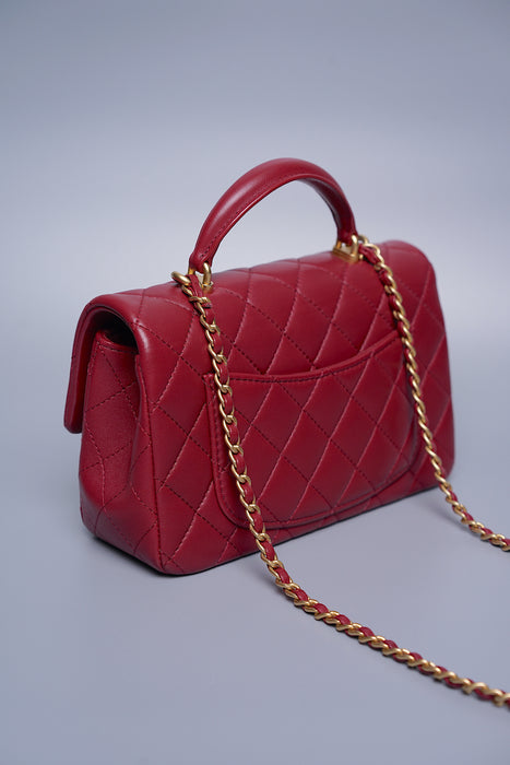 Chanel Burgundy Flap Bag in Top Handle