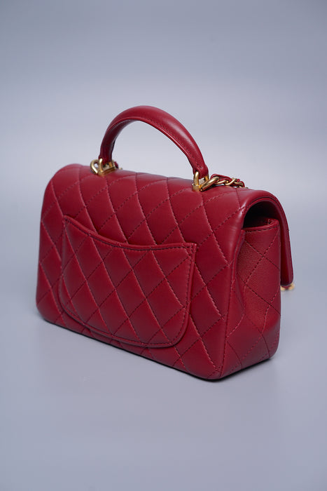 Chanel Burgundy Flap Bag in Top Handle