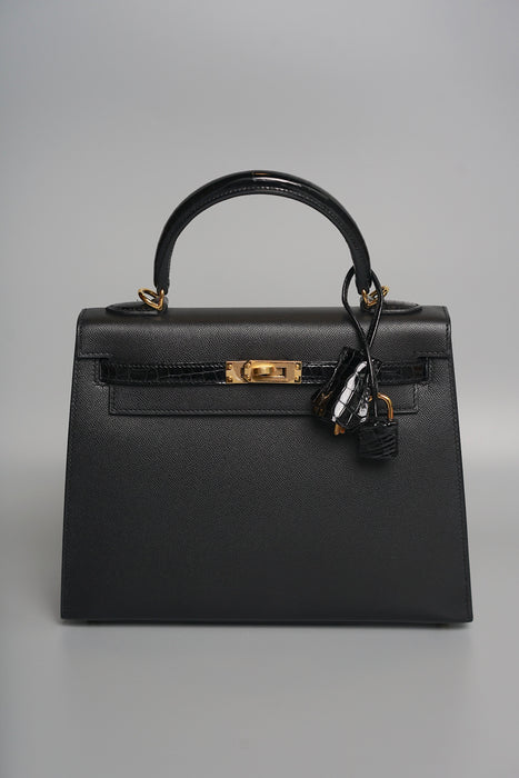 Hermes Kelly 25 Touch in Black Madame Shiny Alligator Ghw (Brand New)