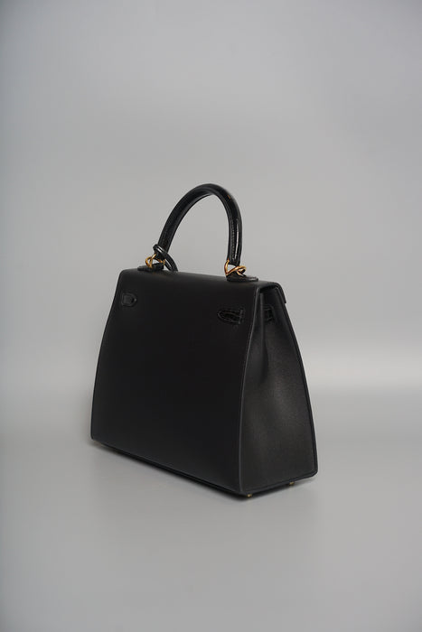 Hermes Kelly 25 Touch in Black Madame Shiny Alligator Ghw (Brand New)