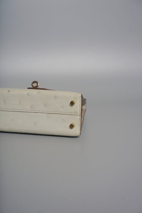 Hermes Kelly 20 in Gris Perle x Gris T Ostrich Pmb (Brand New)