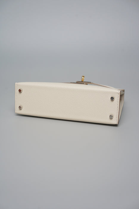 Hermes Kelly II Sellier 20 in Electrum Craie (Brand New)