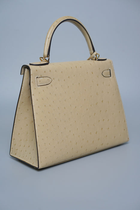 Hermes Kelly 28 in Trench Ostrich Ghw (Brand New)