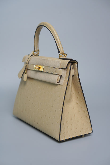 Hermes Kelly 28 in Trench Ostrich Ghw (Brand New)