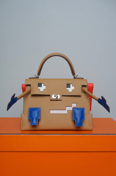 Hermes Kelly Picto in Biscuit / Mauve Pale / Rose Texas Phw (Brand New)