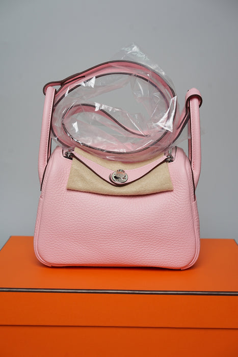 Hermes Mini Lindy in Rose Sakura Phw (Brand New)