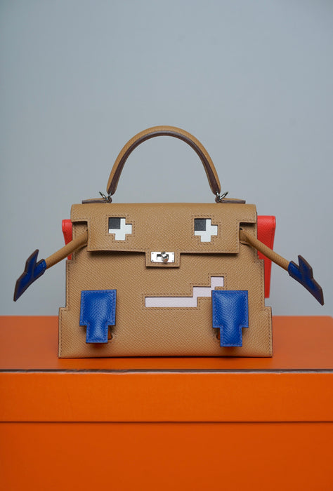 Hermes Kelly Picto in Biscuit / Mauve Pale / Rose Texas Phw (Brand New)