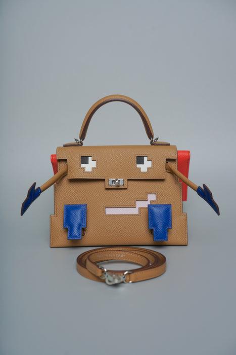 Hermes Kelly Picto in Biscuit / Mauve Pale / Rose Texas Phw (Brand New)