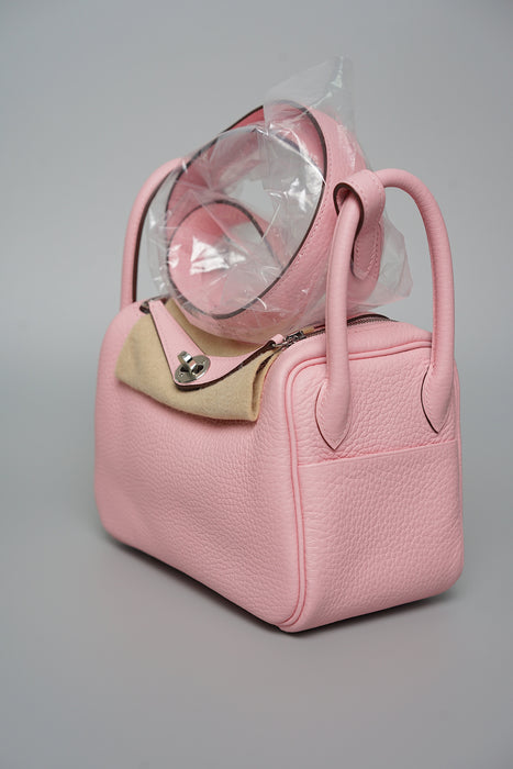 Hermes Mini Lindy in Rose Sakura Phw (Brand New)