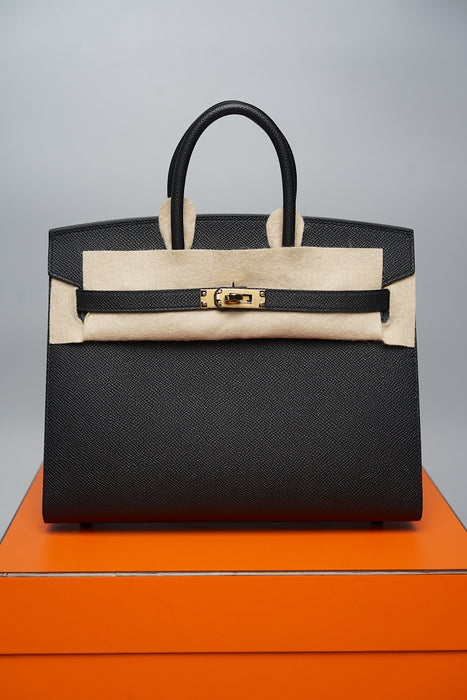 Hermes Birkin 25 Sellier in Black Epsom Ghw (Brand New)