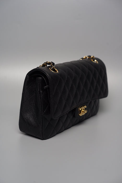 Chanel Double Medium Flap in Black Caviar Ghw