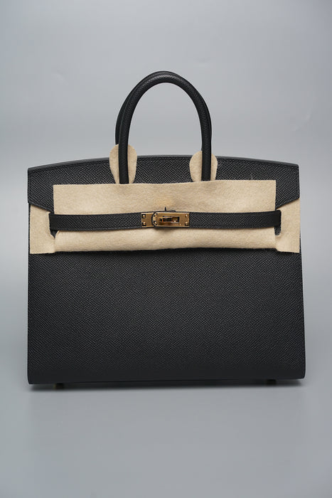 Hermes Birkin 25 Sellier in Black Epsom Ghw (Brand New)