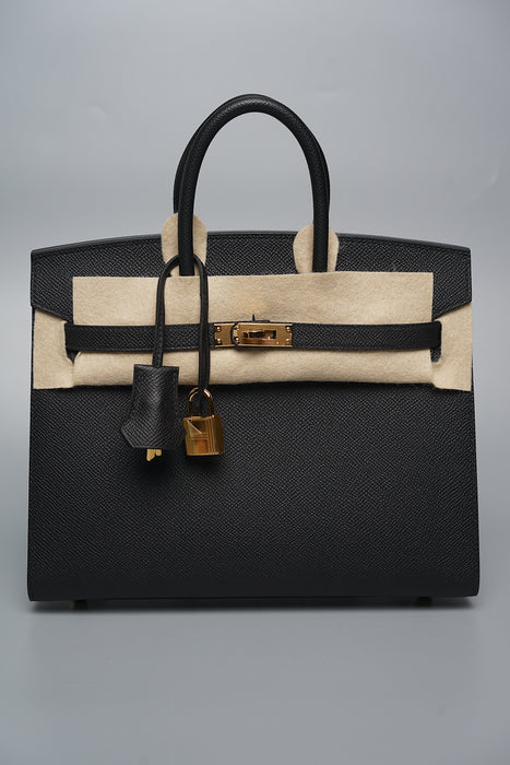 Hermes Birkin 25 Sellier in Black Epsom Ghw (Brand New)