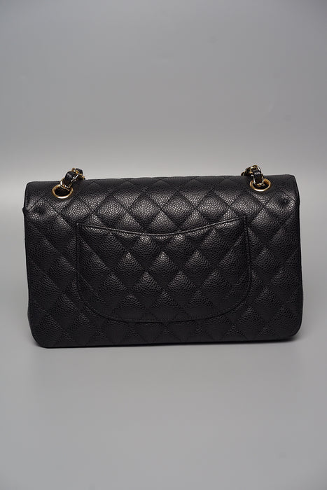 Chanel Double Medium Flap in Black Caviar Ghw