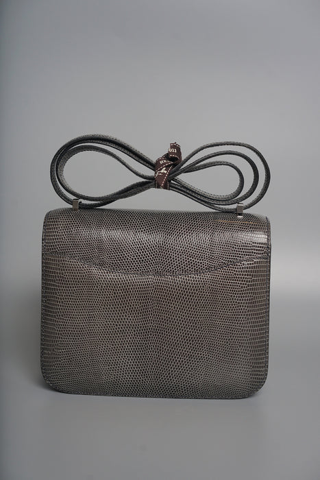 Hermes Constance 18 in Ardoise Lizard Phw