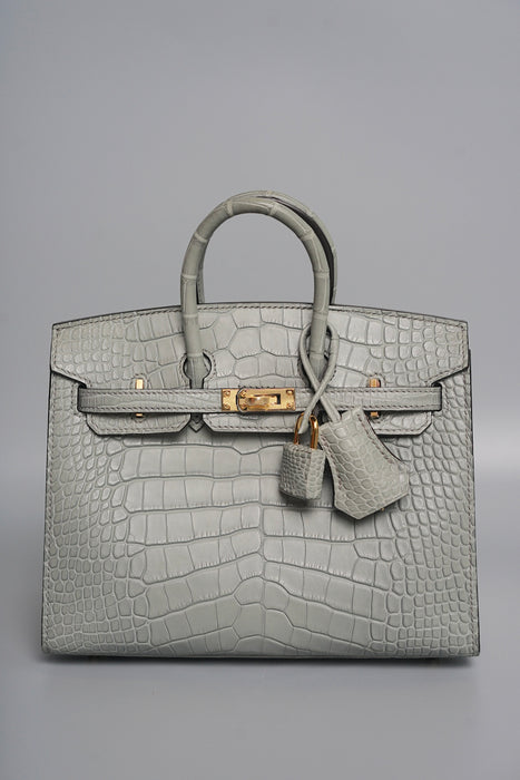 Hermes Birkin 20 in Gris Ciment Matte Alligator Ghw (Brand New)
