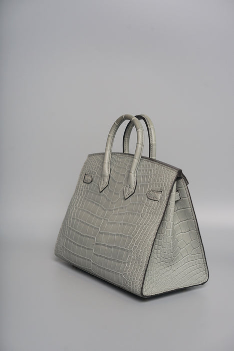 Hermes Birkin 20 in Gris Ciment Matte Alligator Ghw (Brand New)