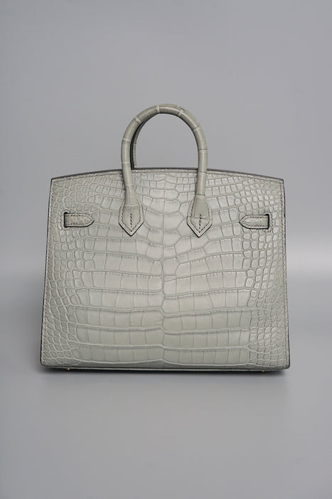 Hermes Birkin 20 in Gris Ciment Matte Alligator Ghw (Brand New)