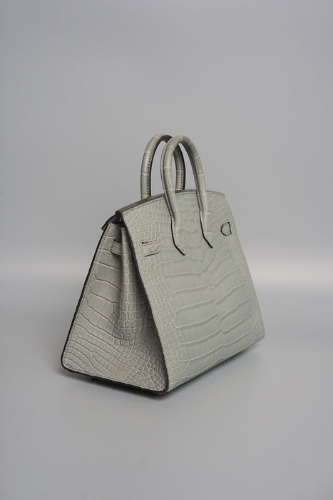 Hermes Birkin 20 in Gris Ciment Matte Alligator Ghw (Brand New)