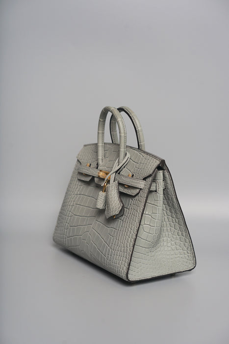 Hermes Birkin 20 in Gris Ciment Matte Alligator Ghw (Brand New)