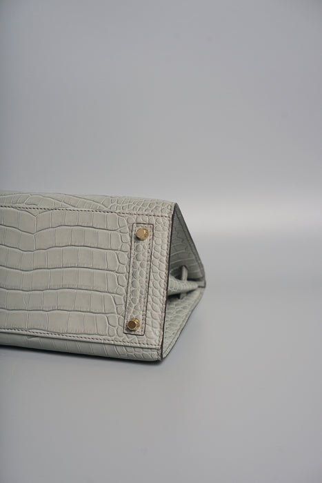Hermes Birkin 20 in Gris Ciment Matte Alligator Ghw (Brand New)