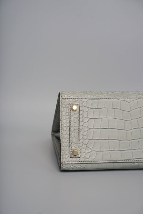 Hermes Birkin 20 in Gris Ciment Matte Alligator Ghw (Brand New)