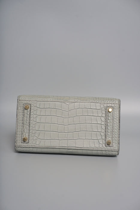Hermes Birkin 20 in Gris Ciment Matte Alligator Ghw (Brand New)
