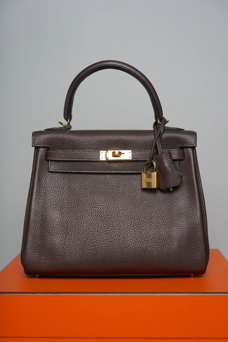 Hermes Kelly 25 in Ebene Barenia Faubourg Ghw (Brand New)