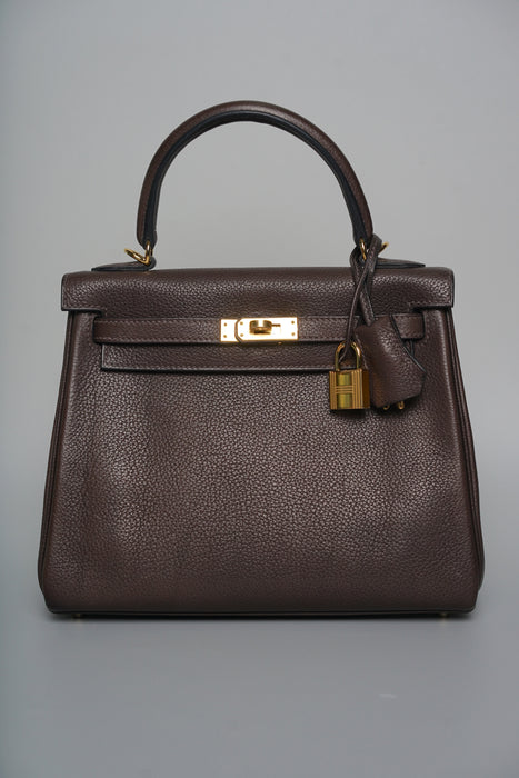 Hermes Kelly 25 in Ebene Barenia Faubourg Ghw (Brand New)