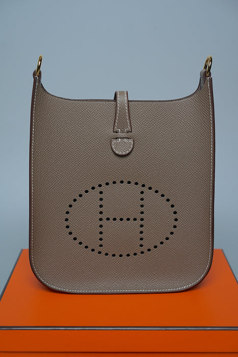 Hermes Mini Evelyne Sellier in Etoupe Ghw (Brand New)