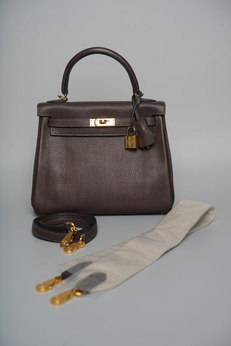 Hermes Kelly 25 in Ebene Barenia Faubourg Ghw (Brand New)