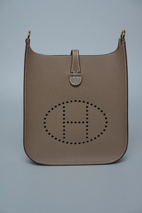 Hermes Mini Evelyne Sellier in Etoupe Ghw (Brand New)