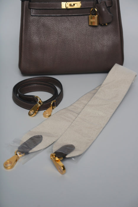 Hermes Kelly 25 in Ebene Barenia Faubourg Ghw (Brand New)