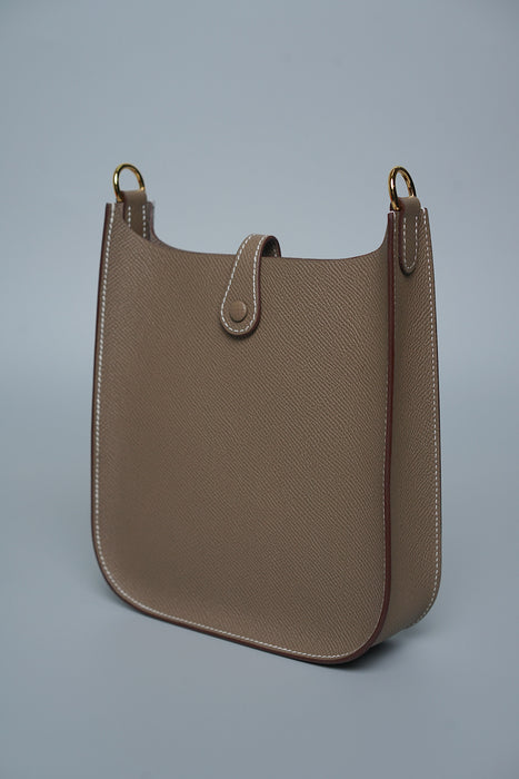 Hermes Mini Evelyne Sellier in Etoupe Ghw (Brand New)