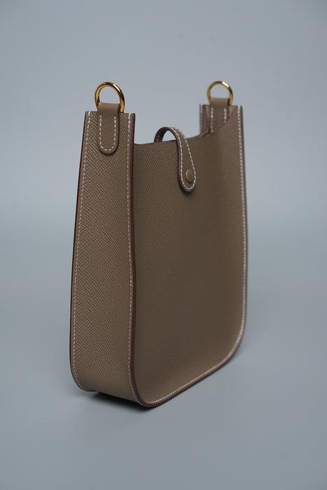 Hermes Mini Evelyne Sellier in Etoupe Ghw (Brand New)