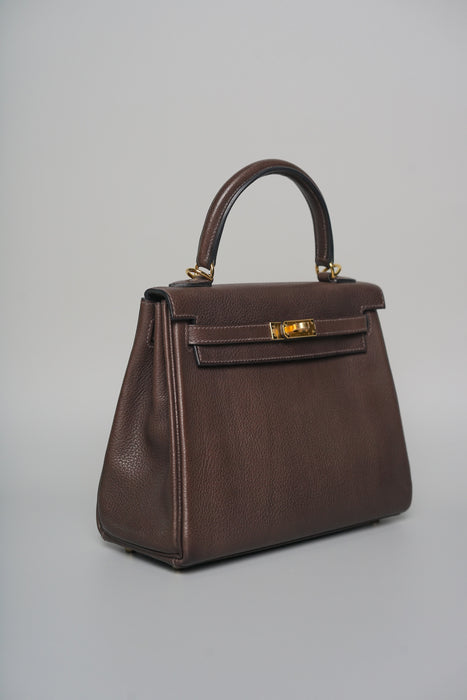 Hermes Kelly 25 in Ebene Barenia Faubourg Ghw (Brand New)