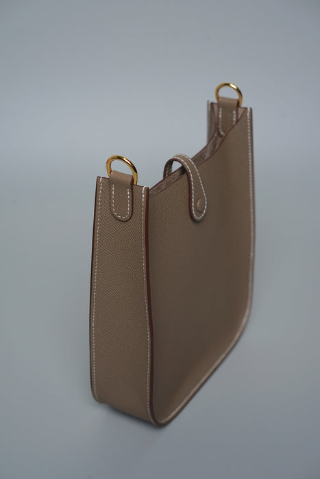 Hermes Mini Evelyne Sellier in Etoupe Ghw (Brand New)