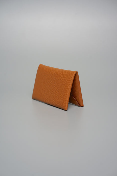 Hermes Calvi Card Holder in Gold Phw (Brand New)