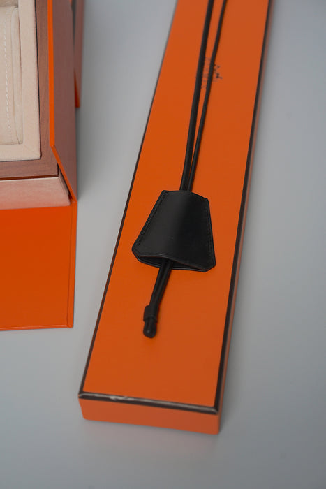 Hermes Kelly watch, Mini model, 16mm with Black Barenia Calfskin Lanyard (Brand New)