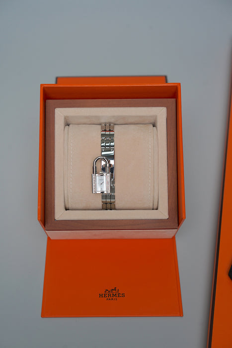 Hermes Kelly watch, Mini model, 16mm with Black Barenia Calfskin Lanyard (Brand New)