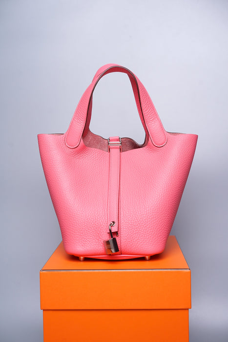 Hermes Picotin 18 in Rose Azalee Phw (Brand New)