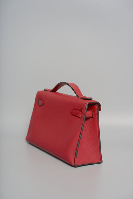 Hermes Kelly Pochette in Rouge Grenat Ghw