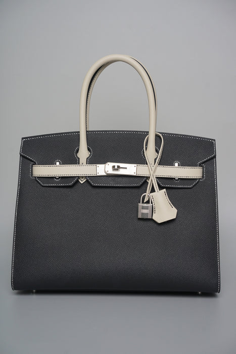 Hermes Birkin 30 Sellier in Black x Craie Epsom Brushed Phw (Brand new)