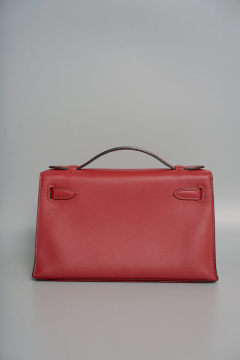 Hermes Kelly Pochette in Rouge Grenat Ghw
